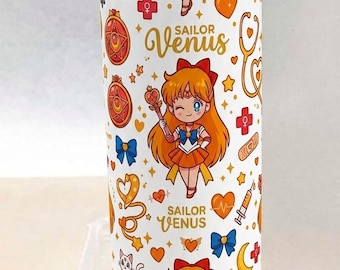 Sailor Venus Nurse Tumbler - 20oz Insulated Anime Travel Mug, Cute Medical Stainless Steel Water Bottle Gift for Nurses