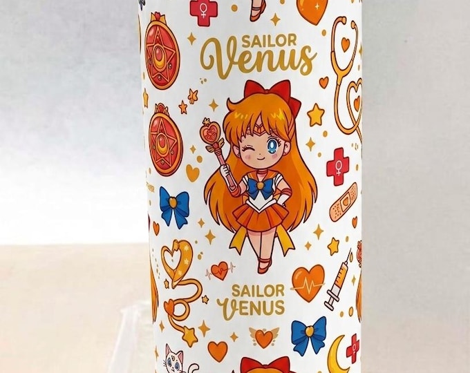 Sailor Venus Nurse Tumbler - 20oz Insulated Anime Travel Mug, Cute Medical Stainless Steel Water Bottle Gift for Nurses