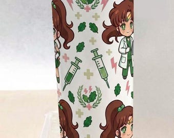 Sailor Jupiter Medical and Nurse 20oz Skinny Tumbler | Insulated Stainless Steel Anime MA Cup | Includes Metal Straw and Lid