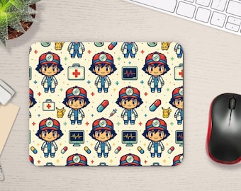 Retro Pixel Art Mousepad - Anime Trainer Medical Gift - Ash Ketchum