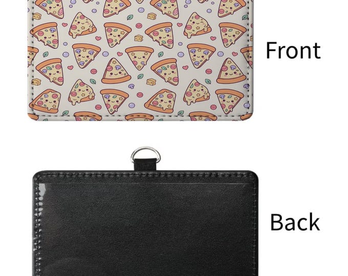 Pizza Slice Sublimated ID Badge Holder | Cute Food Name Tag Sleeve | Pediatric Nurse Work ID Card, Nurses Week Gift