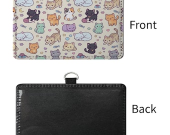 Cats Sublimated ID Badge Holder | Cute Kitten Name Tag Sleeve | Vet Tech Nurse Work ID Card, Nurses Week Gift