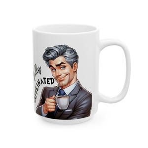 Funny Cartoons Ceramic Mug, Before Coffee Fully Caffeinated, Humor Animal Characters, Cute Coffee Cup, Funny Gift Idea, Novelty Tea Mug