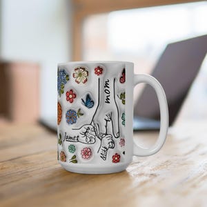 Personalized Mother's Day Ceramic Mug, Name Choice, Mom Gift, Custom Coffee Cup, Motherhood Present, Gift for Her, Mother Appreciation,