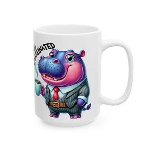 Zabawny ceramiczny kubek z kreskówek - Przed kawą w pełni kofeinową, Humorystyczne postacie zwierząt, filiżanka do kawy, kubek do herbaty, prezent biurowy, nowatorskie naczynia do picia,
