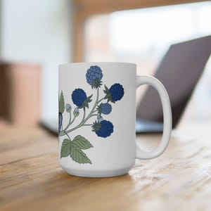 Chinoiserie Mug, Chinese Porcelain Coffee Cup, Floral Tea Mug, Blue Flowers Ceramic Cup, Unique Gift for Garden Lovers