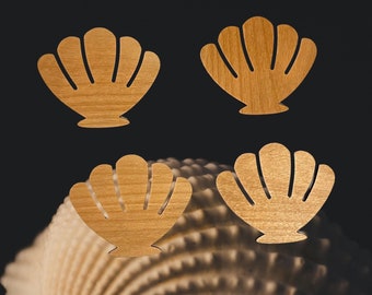 Sea Shell Laser Cut Lightweight Wood Coasters (Set of 4)