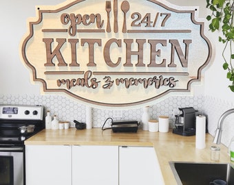 Kitchen Laser Cut Lightweight Wood Wall Sign