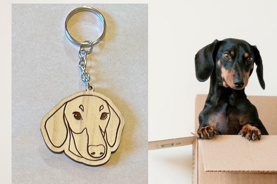 Dog Breed Wood Keychains Multiple Breeds Poplar Hardwood Etsy Canada