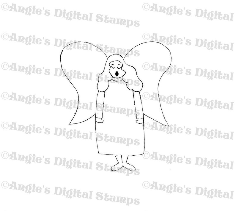 Angel Singing Digital Stamp