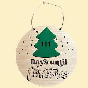 Christmas Advent Calendar Handmade Wood and Acrylic Sign