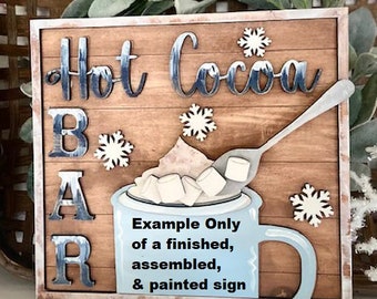 Hot Cocoa Bar DIY Wood Sign Craft Paint Kit