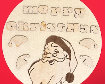 Merry Christmas DIY Wood Door Hanger Craft Paint Kit