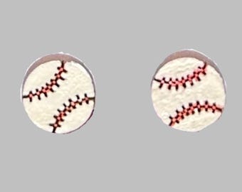 Sports Handmade Wood Stud Earrings for Sports Lovers