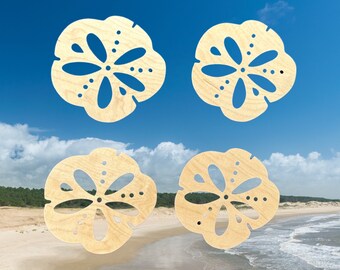 Sand Dollar Laser Cut Lightweight Wood Coasters (Set of 4)