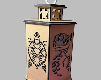 Mermaid Wood Lantern Tea Light Candle Holder