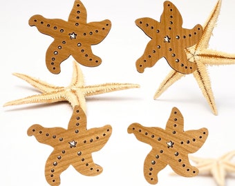 Starfish Laser Cut Lightweight Wood Coasters (Set of 4)