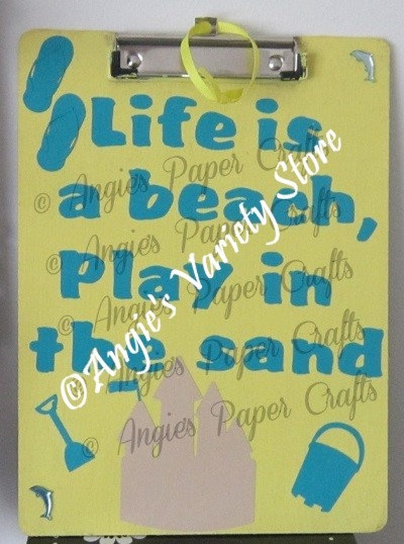 Life Is A Beach Hanging Clipboard Decoration Etsy