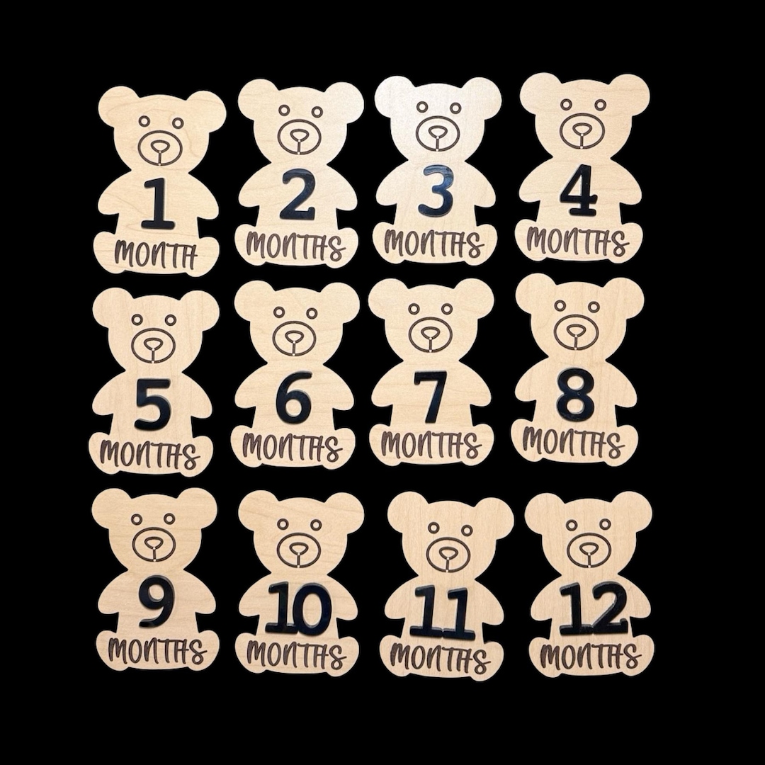 Teddy Bear Baby Milestone Markers (set of 12) - Etsy