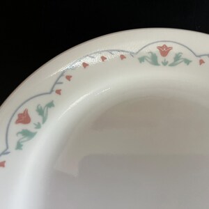 Set of 4 Morning Dream Dessert/ Cake Plates– Medium Plate – Peach & Green Floral – Discontinued Vintage Corning Corelle Dinnerware Pattern