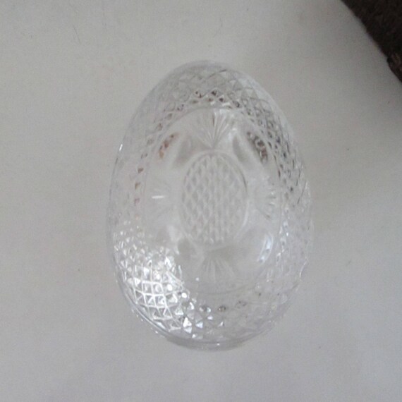 Lead Crystal Glass Egg Trinket Box Covered Egg Dish … Gem