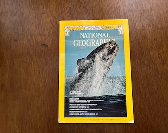 March 1976 National Geographic Magazine – Whales, Patagonia, Canterbury Cathedral, Solar Energy – Vintage Original Illustrated Magazine