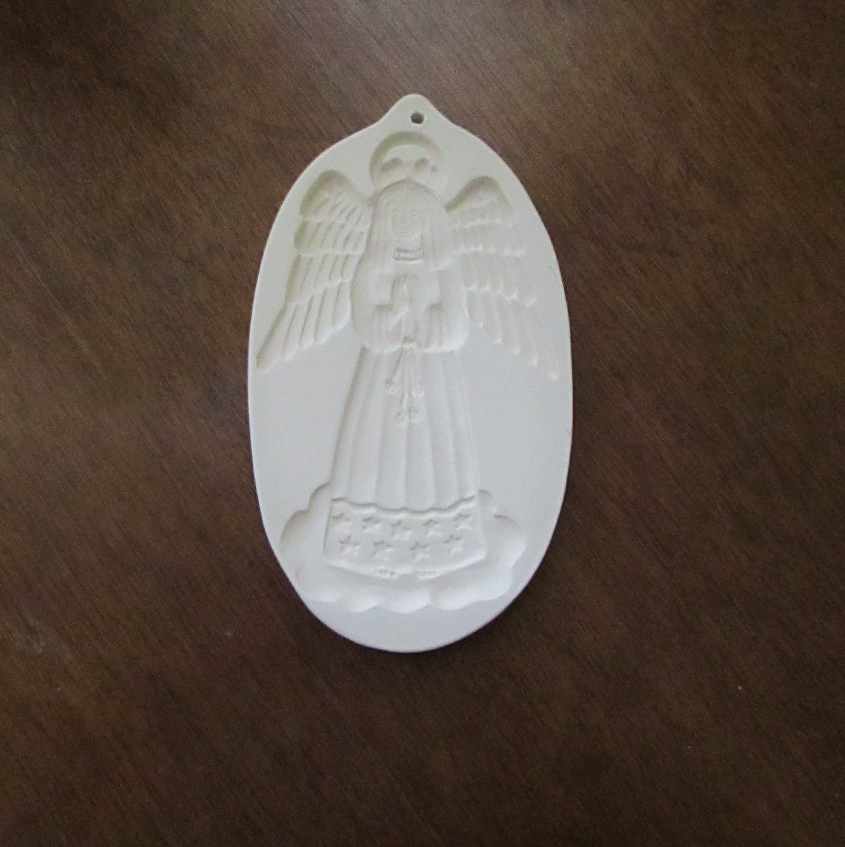 Angel Shortbread Angel Shortbread Mold – Tall Ivory Clay Christmas Angel Cookie Mold ...