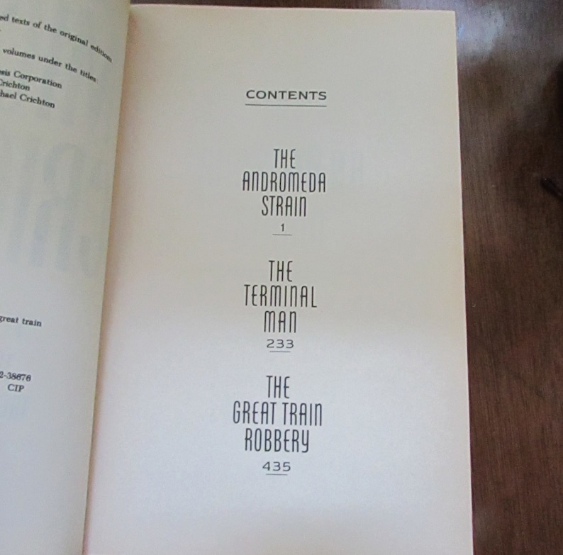 Michael Crichton Novels 3 in 1 Book the Andromeda Strain / Etsy