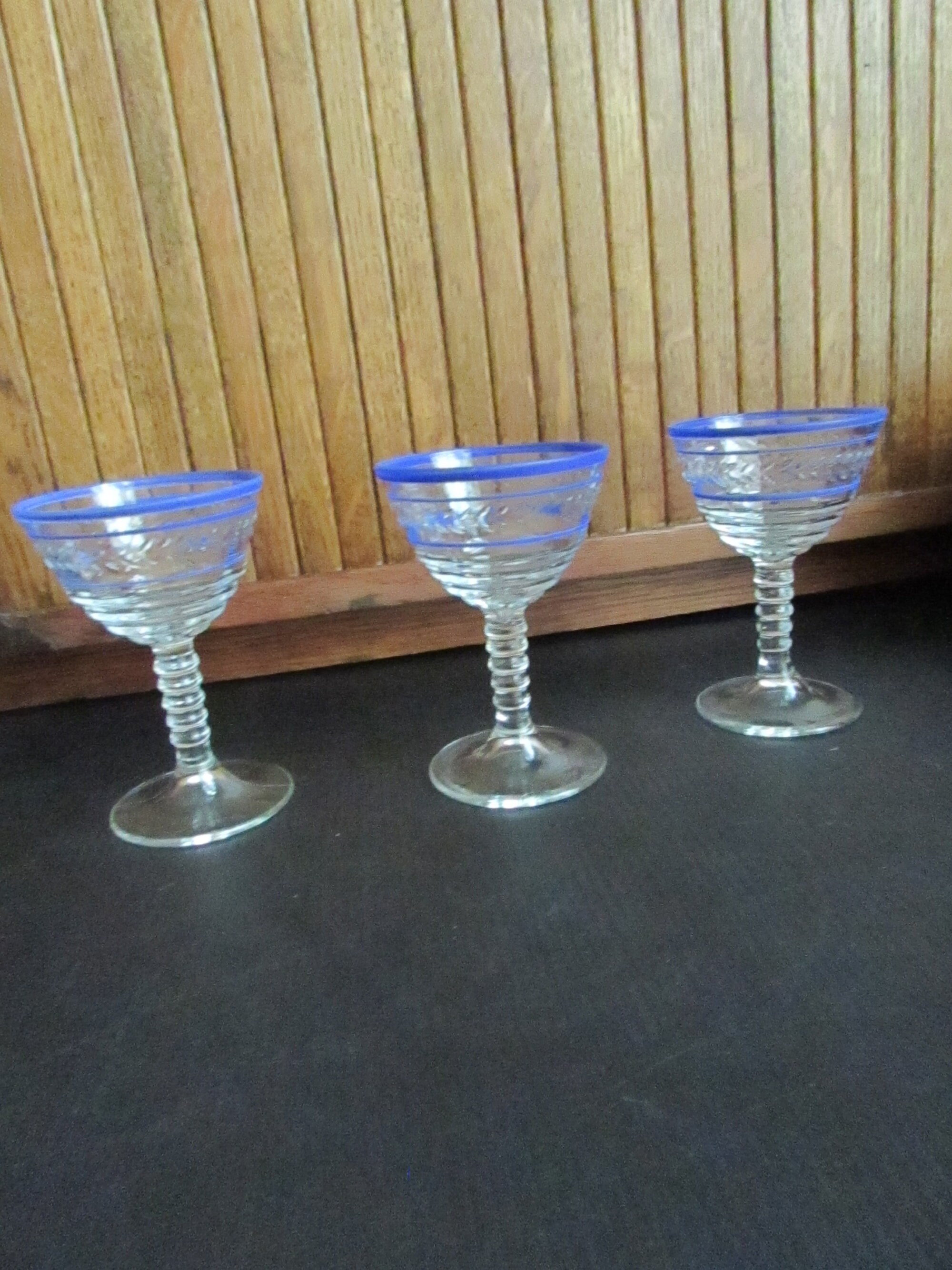 Barware Kitchen & Dining Drink & Barware Set of 3 Glasses Vintage