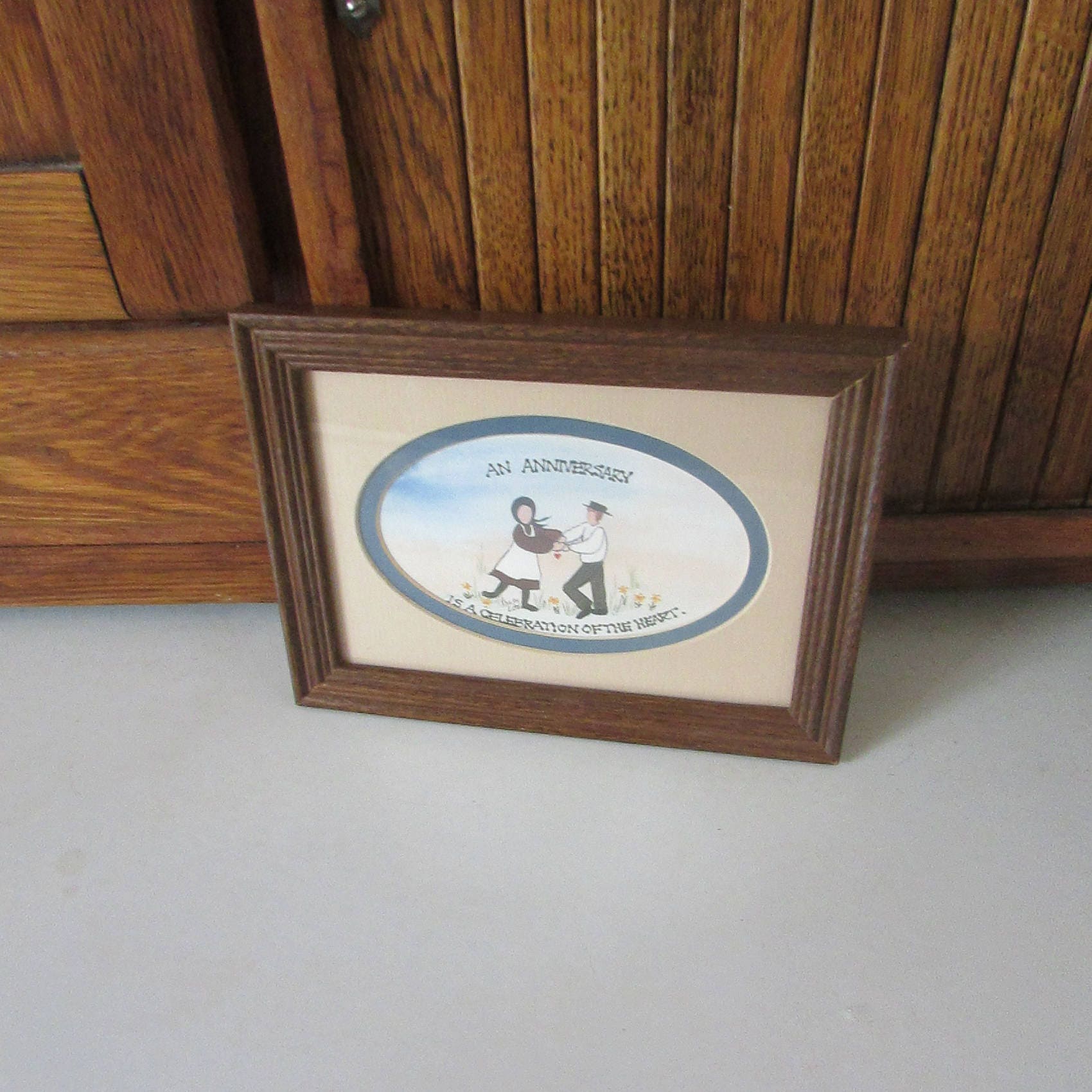 Sandy Lord Collection An Anniversary is a Celebration of the Heart - Framed Amish Watercolor ...