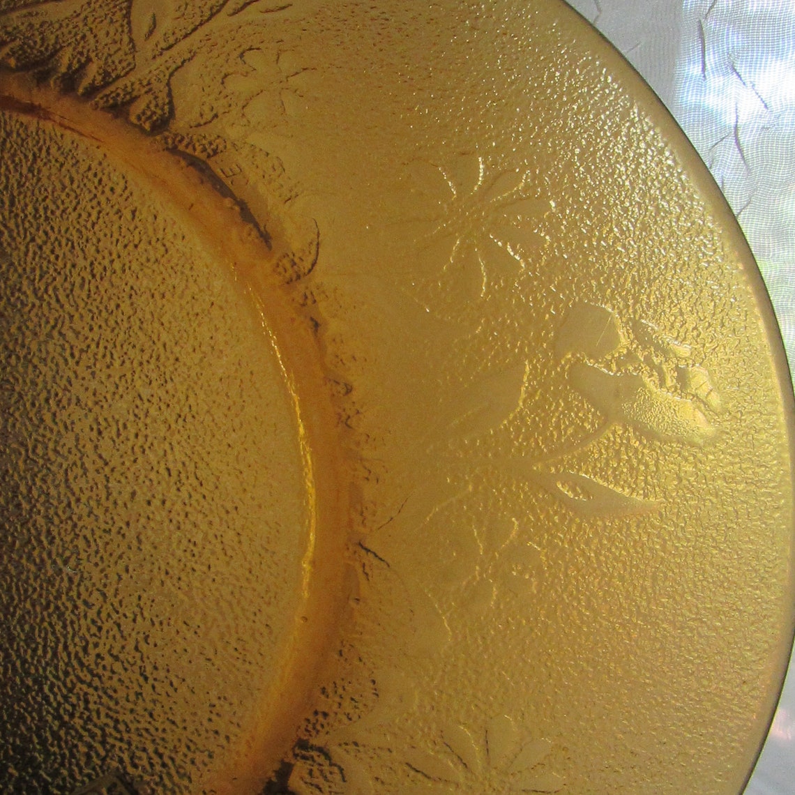 Small Floral Amber Plates amber Glass Dessert Plates set of Etsy