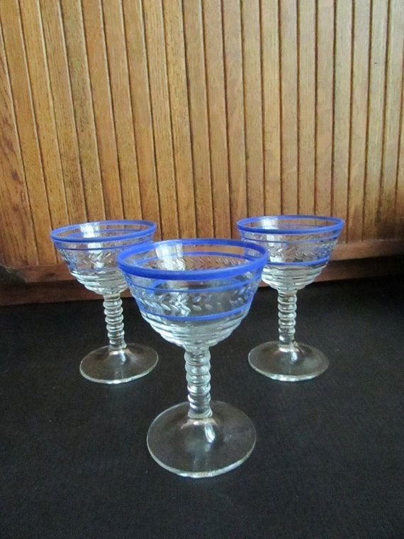Barware Kitchen & Dining Drink & Barware Set of 3 Glasses Vintage