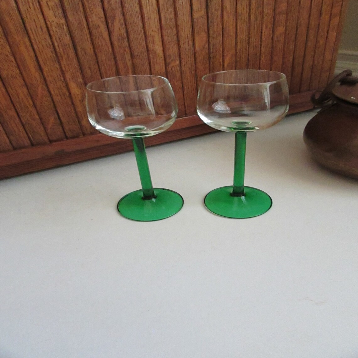 Emerald Green Stemmed Wine Glasses Set of 2 Glasses Etsy