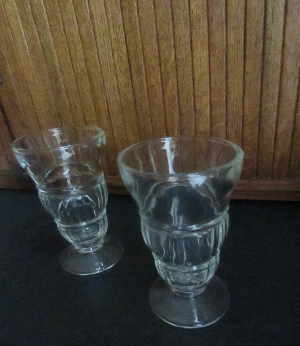 Old Fashioned Ice Cream Soda Glasses Set of 2 Bulbous Float Etsy