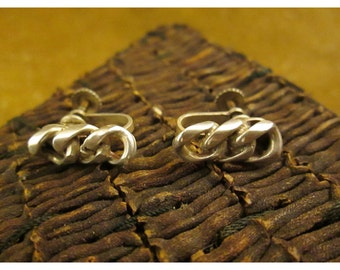 Mexican Silver Chain Screw On Earrings  - Non Pierced Earrings – Vintage Mexican Jewelry