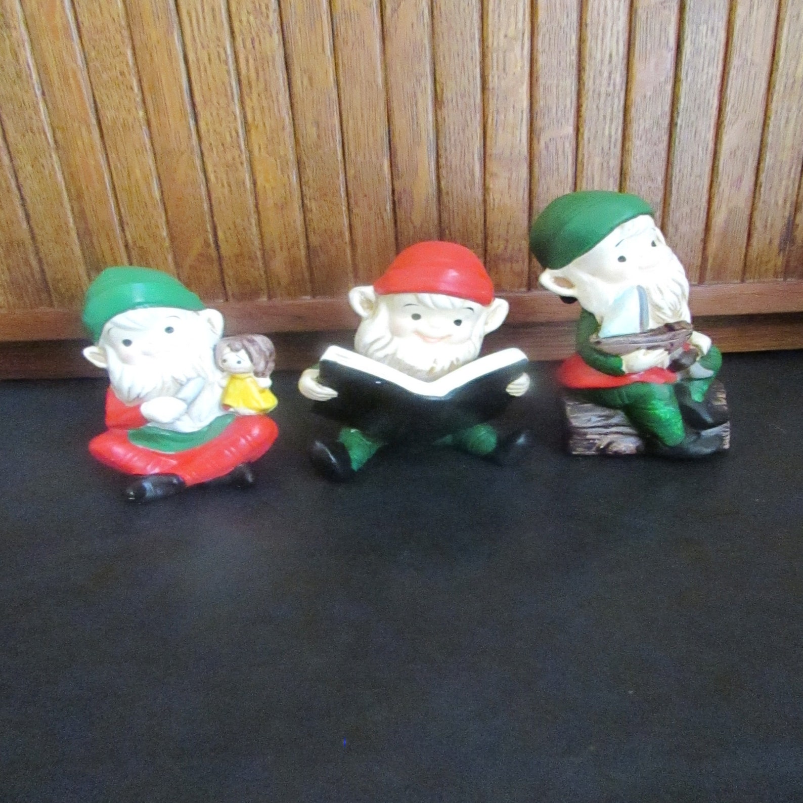 Christmas Elf Figurines Set of 3 Homco Christmas Elves Etsy