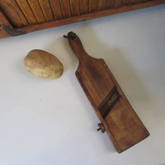 French Mandoline Vegetable Slicer Wood with Metal Blade Food Etsy