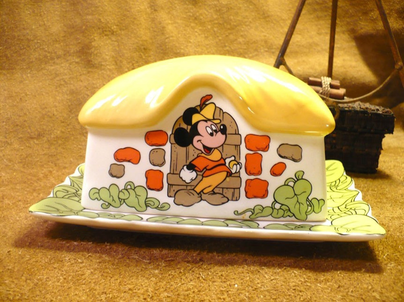 Mickey Mouse Vintage Butter Dish Etsy