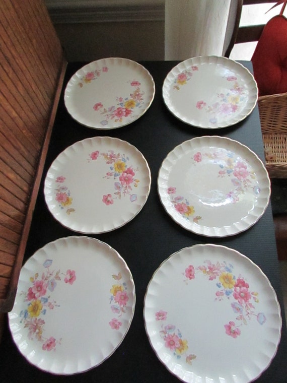 Lot4 De 6 Assiettes Plates Décor Floral LAmandinoise Prado D 24 Cm