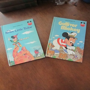 Gulliver Mickey & The Brave Little Tailor – Disney’s Wonderful World Of Reading– Set of 2 Vintage Illustrated Children’s Books – Circa 1975