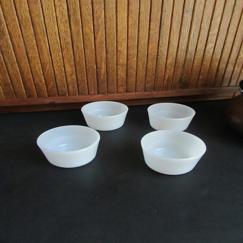 Milk Glass Ramekins Small Custard /dessert Cups Set of 4 Etsy