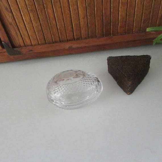 Lead Crystal Glass Egg Trinket Box Covered Egg Dish … Gem