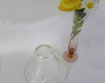 Fleur De Lis Glass Shade – Small Lamp Shade - Vintage Home Décor