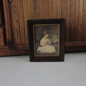Small Framed Age of Innocence Portrait by Sir Joshua Reynolds Antique Reproduction Print by E. G. Co. – Vintage Home Décor