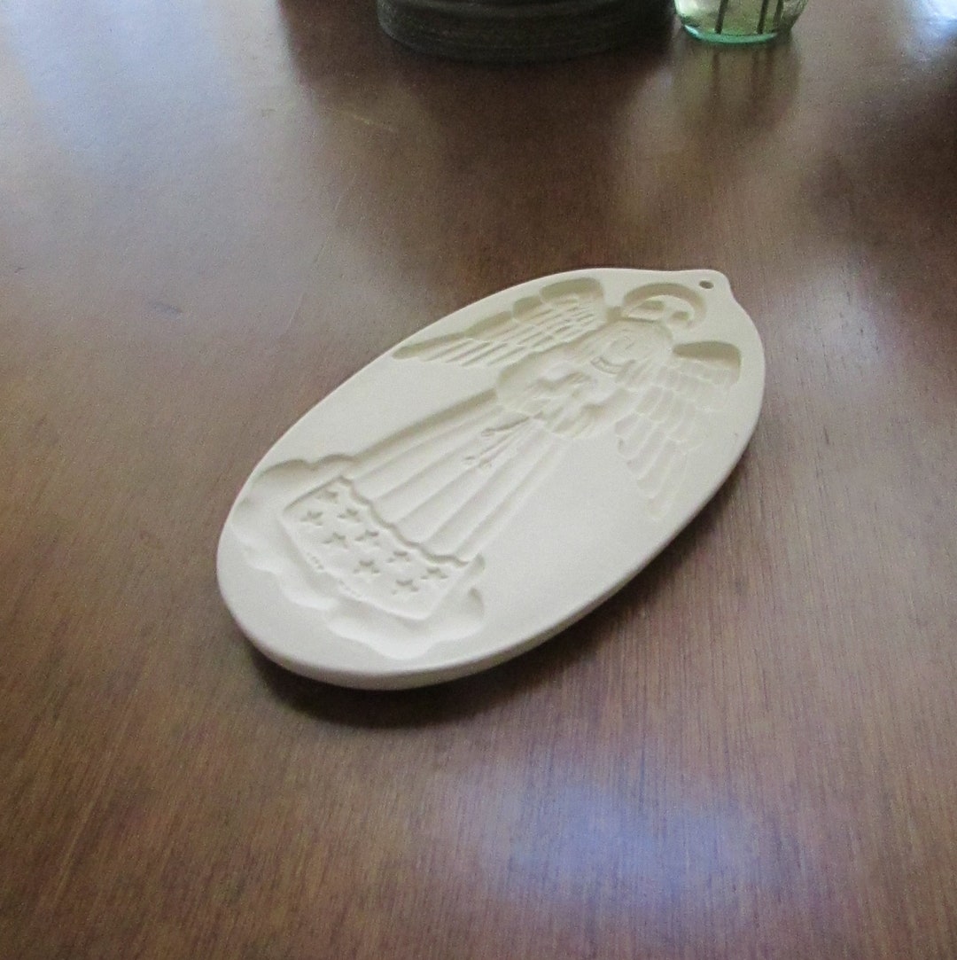 Angel Shortbread Angel Shortbread Mold – Tall Ivory Clay Christmas Angel Cookie Mold ...