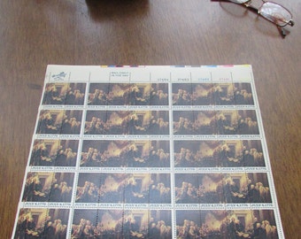 1976 Declaration of Independence Stamps Issue - 13 Cent Stamps- Full Sheet of 50 Unused US Postage Stamps- Vintage U. S. Bicentennial Stamps