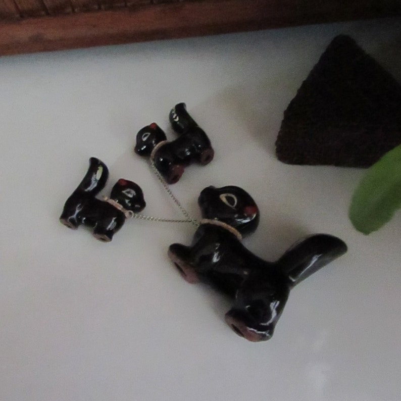 Ceramic Skunk Family Figurines Mommy Skunk and 2 Babies | Etsy