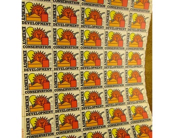 1977 Energy Issue – Energy Conservation & Energy Development 13 Cent Vintage US Postage Stamps – Sheet of 40