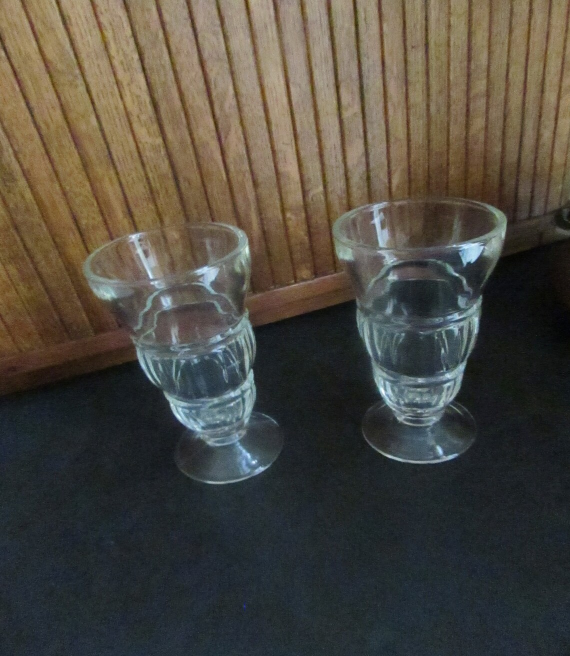 Old Fashioned Ice Cream Soda Glasses Set of 2 Bulbous Float Etsy