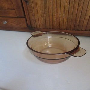 Amber Visions 1.5 QT Double Boiler Insert– Round Pot with Tab Handles– Insert for USA 1.5 or France 2L Base Vintage Corning Visions Cookware